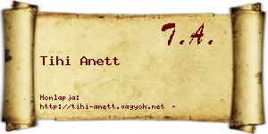 Tihi Anett névjegykártya
